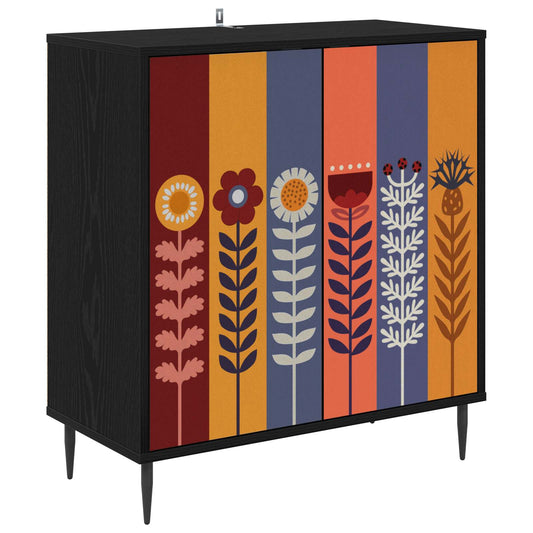 vidaXL Sideboard ESSEN Black Oak 69 x 33 x 76 cm Engineered Wood