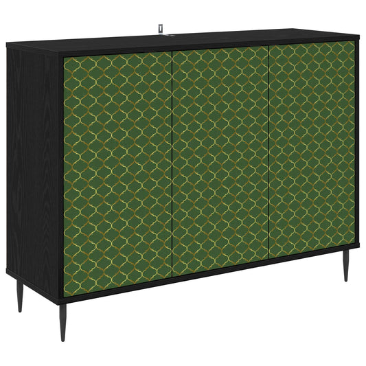 vidaXL Sideboard GELEEN Black Oak 102 x 33 x 76 cm Engineered Wood