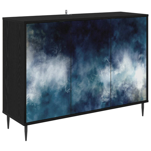 vidaXL Sideboard RAALTE Black Oak 102 x 33 x 76 cm Engineered Wood