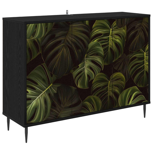 vidaXL Sideboard ELBURG Black Oak 102 x 33 x 76 cm Engineered Wood