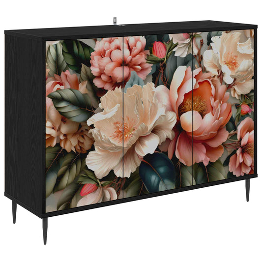 vidaXL Sideboard BORNE Black Oak 102 x 33 x 76 cm Engineered Wood