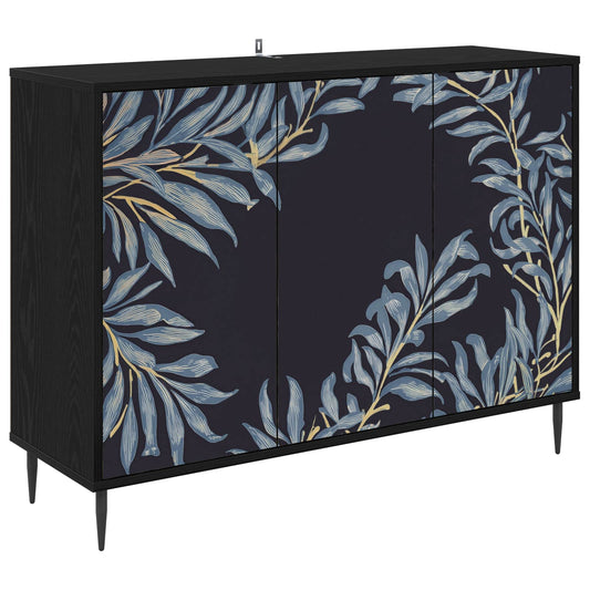 vidaXL Sideboard DOKKUM Black Oak 102 x 33 x 76 cm Engineered Wood
