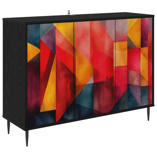 vidaXL Sideboard HEESCH Black Oak 102 x 33 x 76 cm Engineered Wood