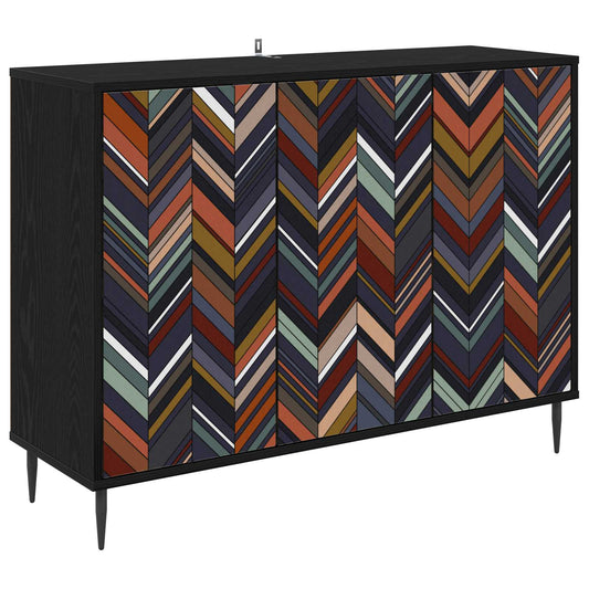 vidaXL Sideboard OMMEN Black Oak 102 x 33 x 76 cm Engineered Wood