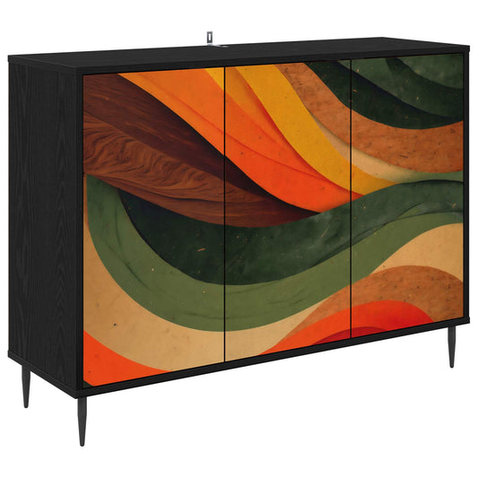 vidaXL Sideboard BONN Black Oak 102 x 33 x 76 cm Engineered Wood