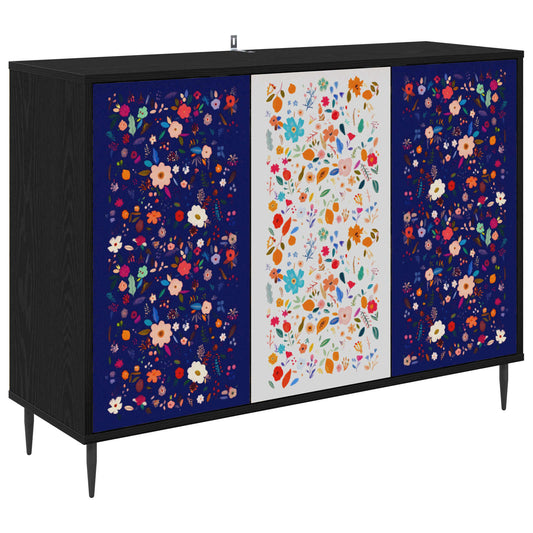 vidaXL Sideboard MAINZ Black Oak 102 x 33 x 76 cm Engineered Wood