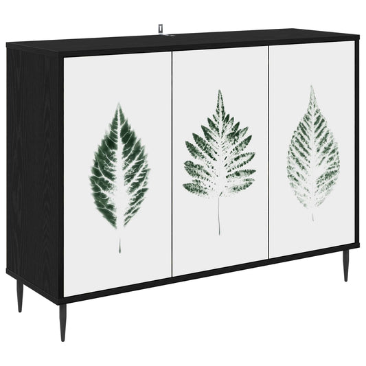 vidaXL Sideboard HANAU Black Oak 102 x 33 x 76 cm Engineered Wood