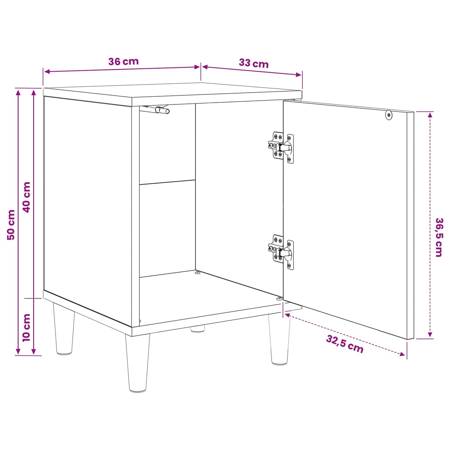 vidaXL Bedside Cabinet RAALTE 2 pcs Sonoma Oak 36 x 33 x 50 cm