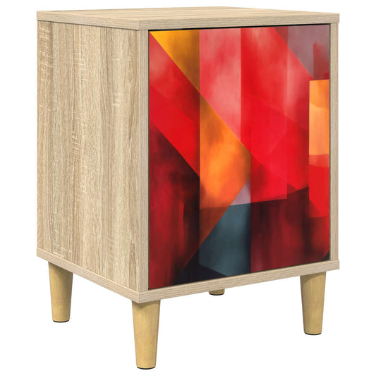 vidaXL Bedside Cabinet HEESCH Sonoma Oak 36 x 33 x 50 cm