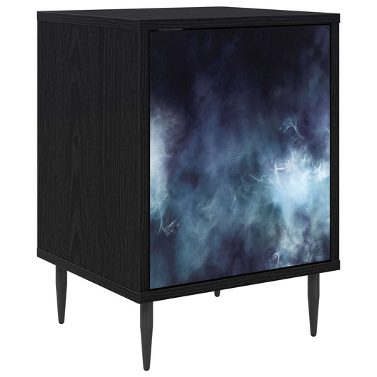 vidaXL Bedside Cabinet RAALTE Black Oak 36 x 33 x 51 cm