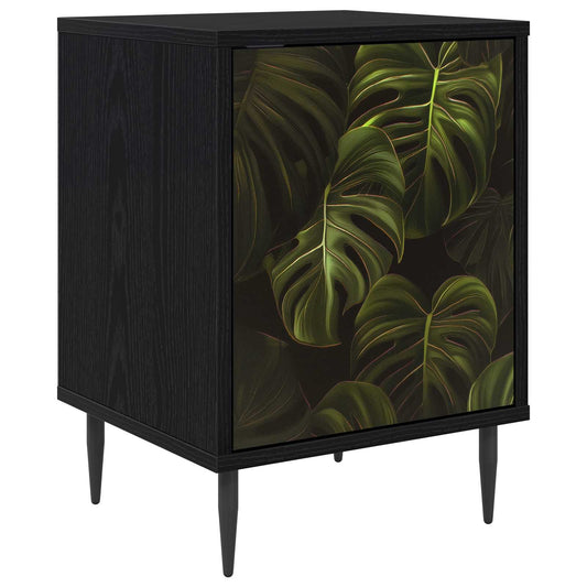 vidaXL Bedside Cabinet ELBURG Black Oak 36 x 33 x 51 cm