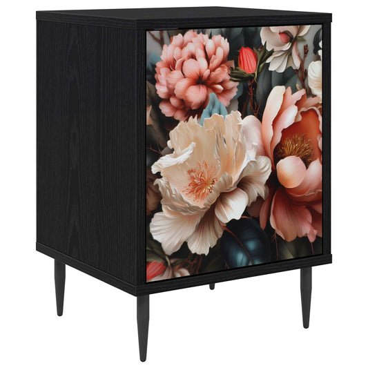vidaXL Bedside Cabinet BORNE Black Oak 36 x 33 x 51 cm Engineered Wood