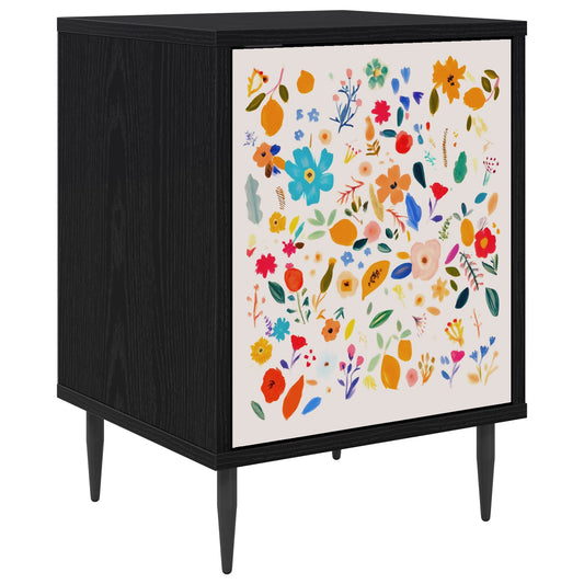 vidaXL Bedside Cabinet MAINZ Black Oak 36 x 33 x 51 cm Engineered Wood