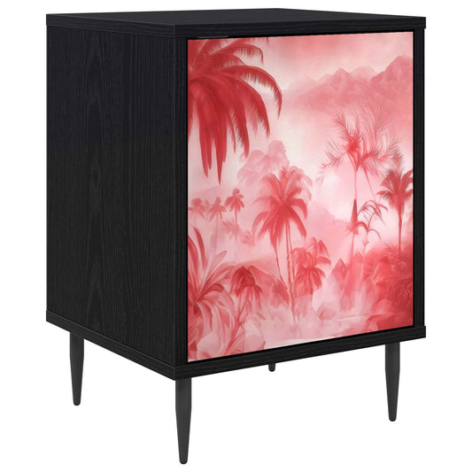 vidaXL Bedside Cabinet AACHEN Black Oak 36 x 33 x 51 cm