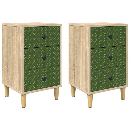 vidaXL Bedside Cabinet GELEEN 2 pcs Sonoma Oak 36 x 33 x 60 cm