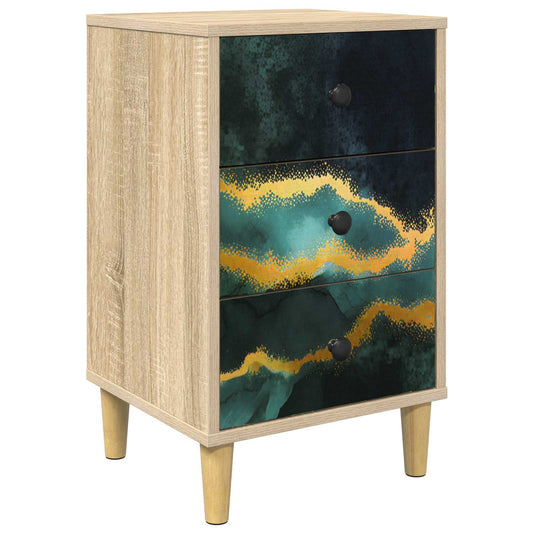 vidaXL Bedside Cabinet WIJHE Sonoma Oak 36 x 33 x 60 cm
