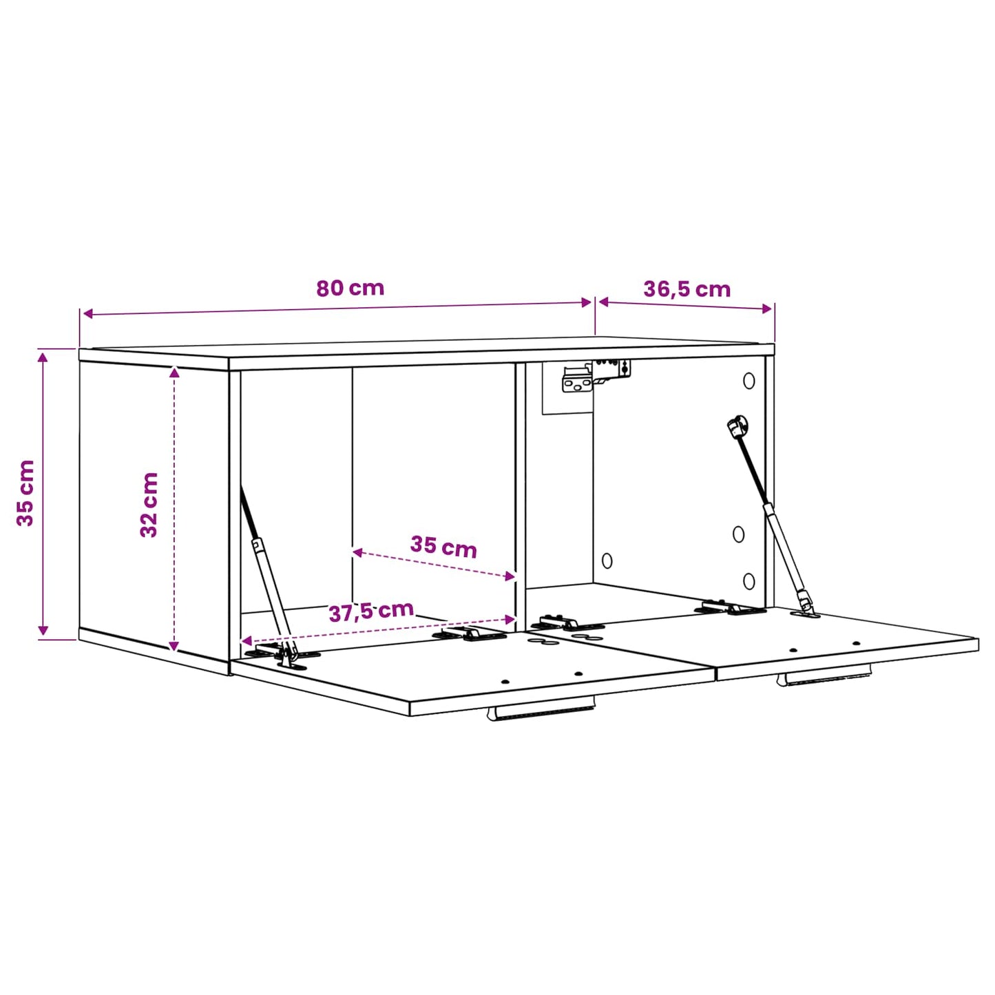 vidaXL Wall Cabinet Wall-Mounted Old wood 80 x 36.5 x 35 cm