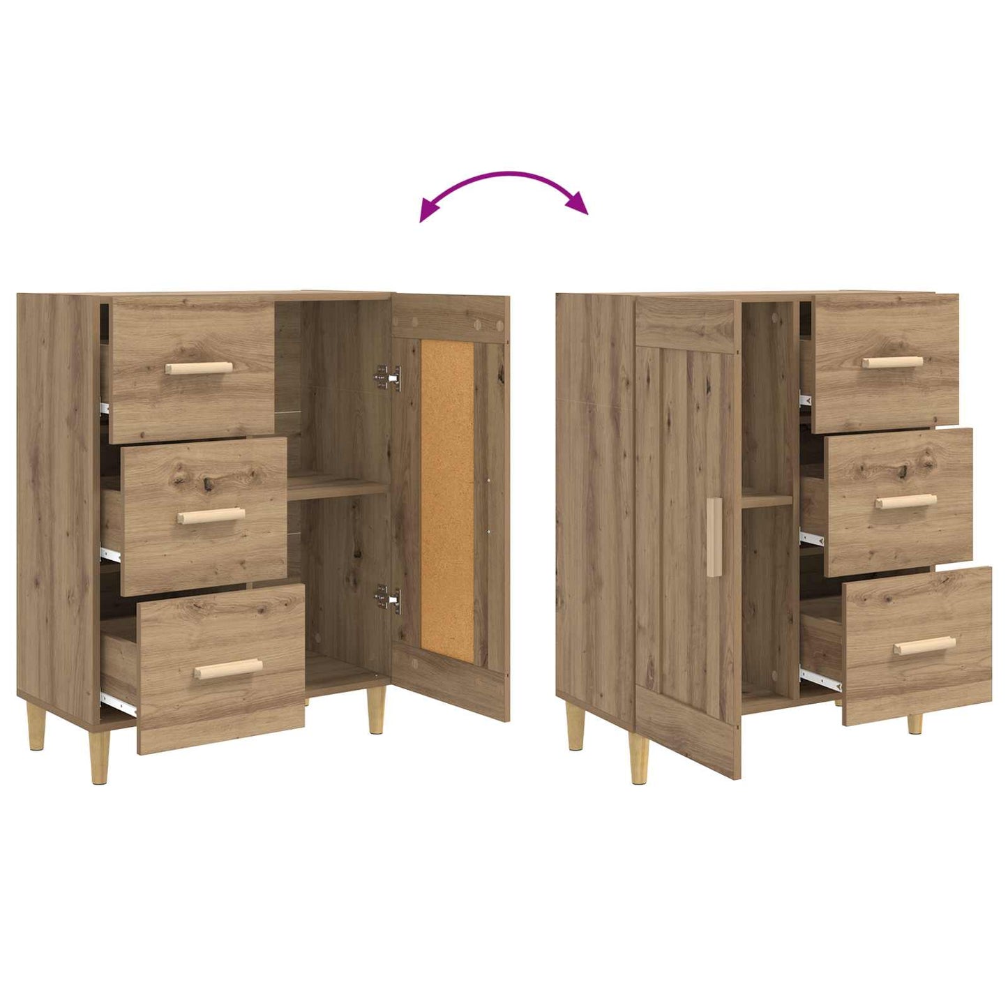 vidaXL Sideboard Artisan Oak 69.5 x 34 x 90 cm Engineered Wood