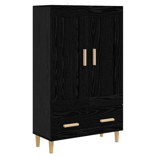 vidaXL Highboard Black Oak 70 x 31 x 115 cm Engineered Wood