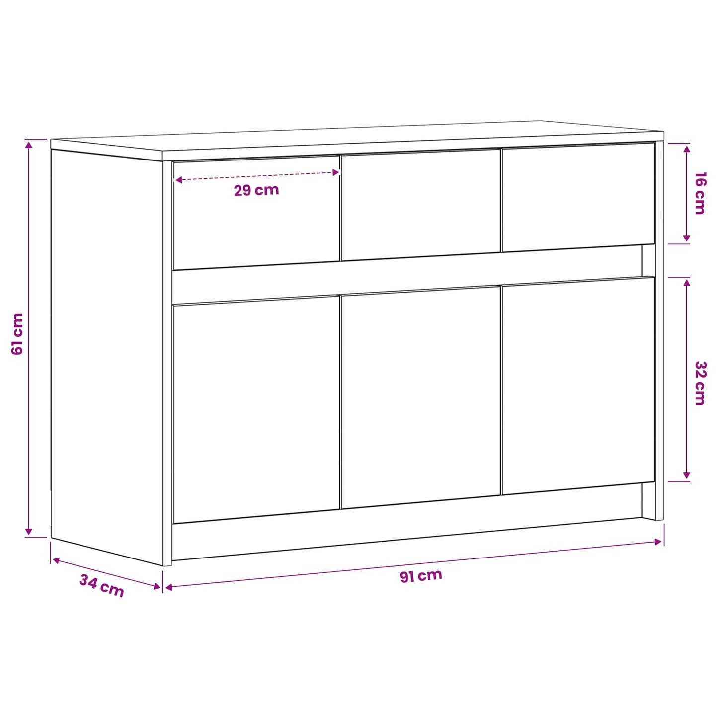 vidaXL TV Cabinet 91 x 34 x 61 cm Artisan Oak Engineered Wood