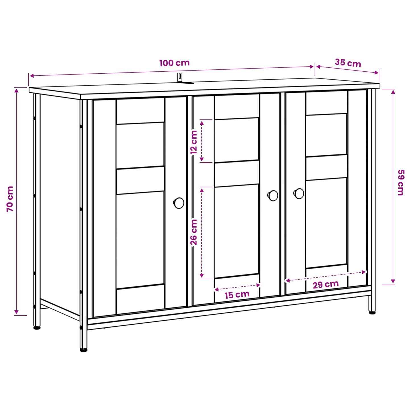 vidaXL Sideboard Old Wood 100 x 35 x 70 cm Engineered Wood