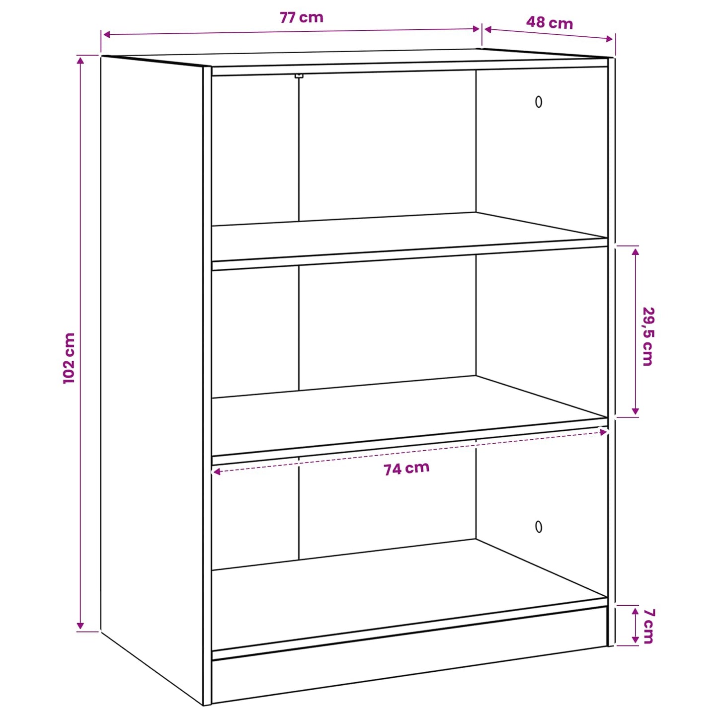 vidaXL Wardrobe Black oak 77 x 48 x 102 cm Engineered Wood
