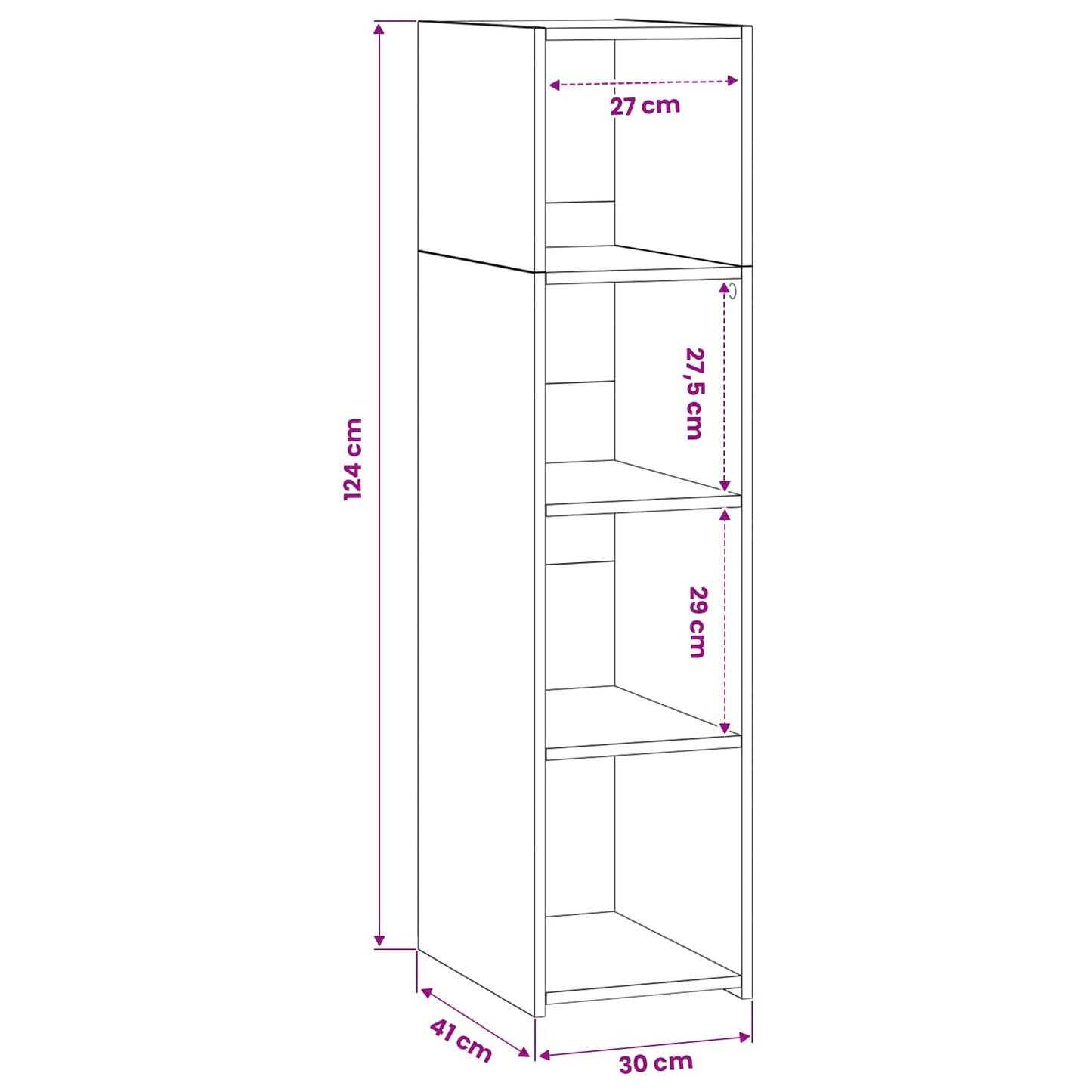 vidaXL Highboard Old Wood 30 x 41 x 124 cm Engineered Wood