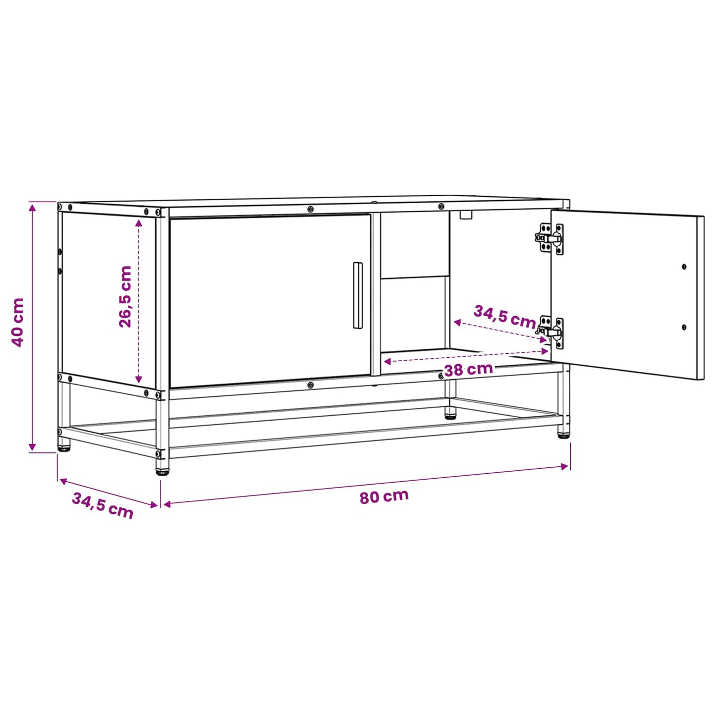 vidaXL TV Cabinet 80 x 34.5 x 40 cm Old Wood Engineered Wood