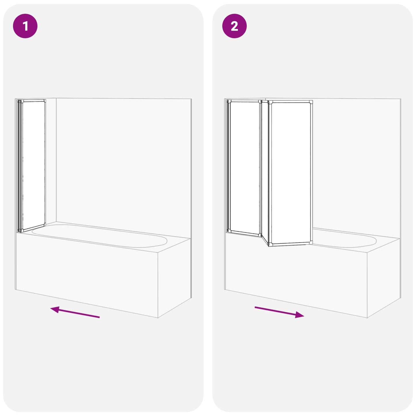 vidaXL Foldable Shower Screen Black and Full Frost 132 x 2 x 140 cm