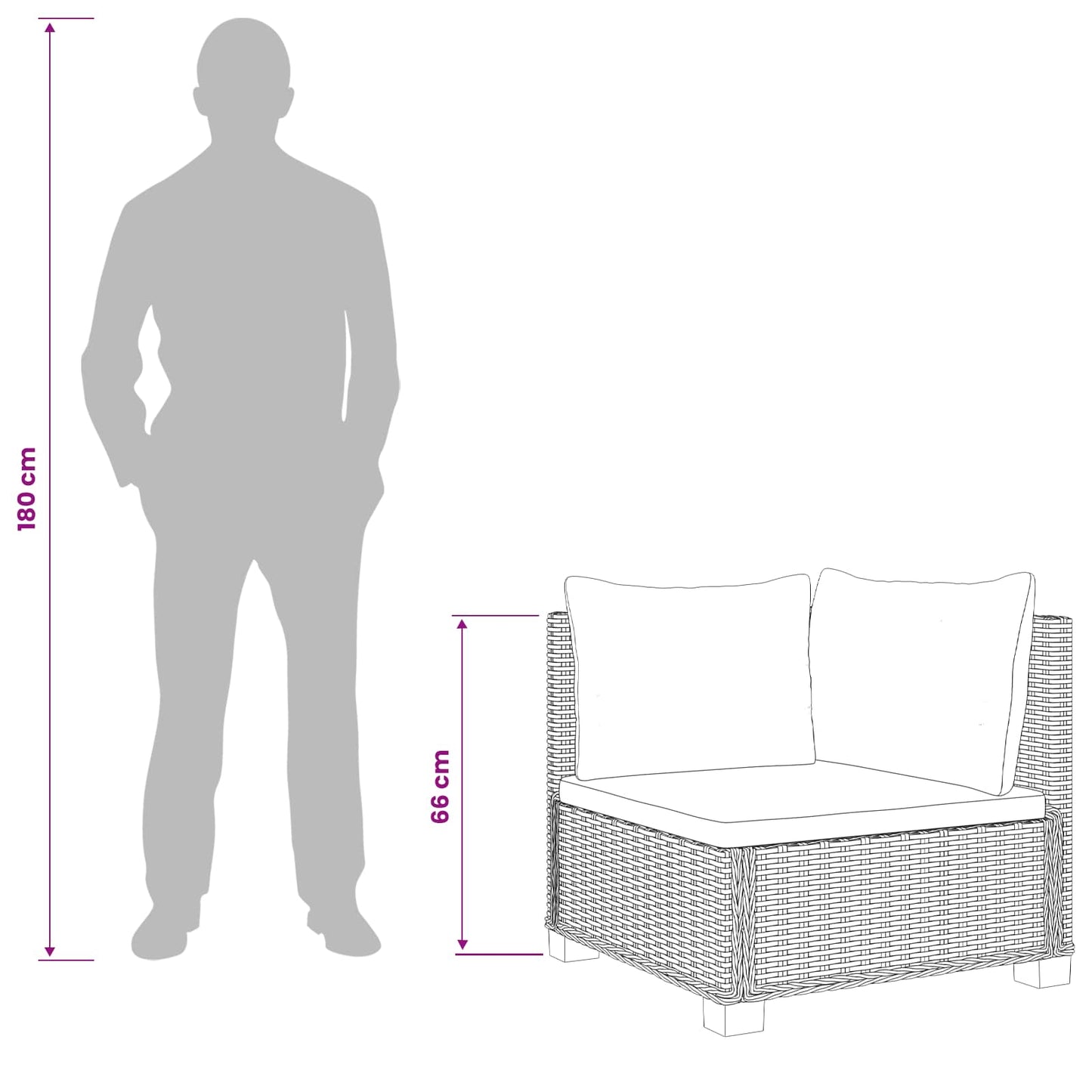 vidaXL 2 pcs Rattan Lounge Set with Cushions GENDT Natural Rattan