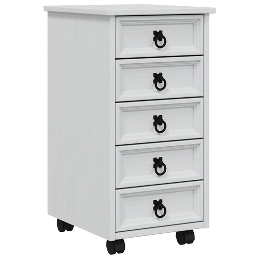 vidaXL Rolling Cabinet with Drawers CORONA White