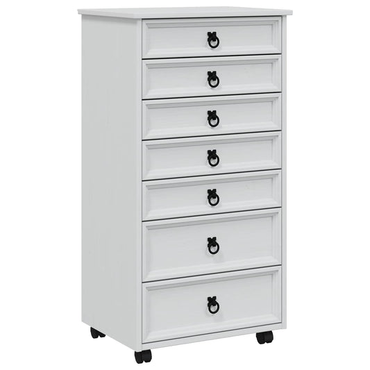 vidaXL Rolling Cabinet with Drawers CORONA White