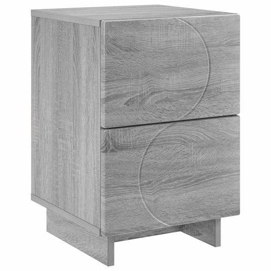 vidaXL Bedside Cabinet Grey Sonoma 33.5 x 34.5 x 50 cm Engineered Wood