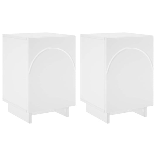 vidaXL Bedside Cabinet 2 pcs White 33.5 x 34.5 x 50 cm Engineered Wood