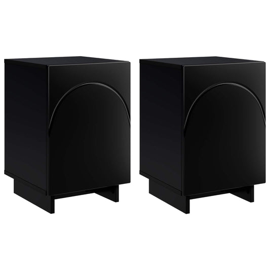 vidaXL Bedside Cabinet 2 pcs Black 33.5 x 34.5 x 50 cm Engineered Wood