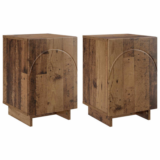 vidaXL Bedside Cabinet 2 pcs Old Wood 33.5 x 34.5 x 50 cm
