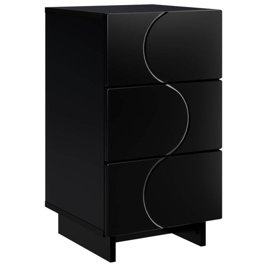 vidaXL Bedside Cabinet Black 33.5 x 34.5 x 60 cm Engineered Wood