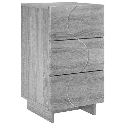 vidaXL Bedside Cabinet Grey Sonoma 33.5 x 34.5 x 60 cm Engineered Wood