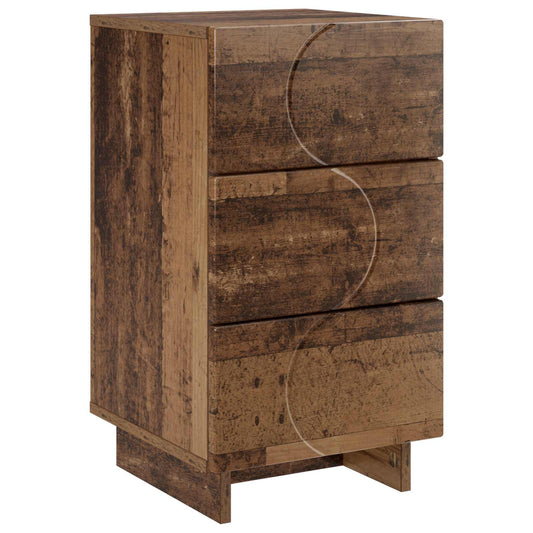 vidaXL Bedside Cabinet Old Wood 33.5 x 34.5 x 60 cm Engineered Wood