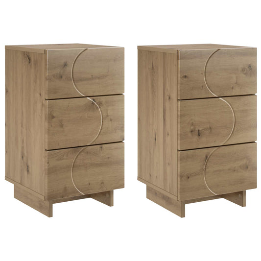vidaXL Bedside Cabinet 2 pcs Artisan Oak 33.5 x 34.5 x 60 cm