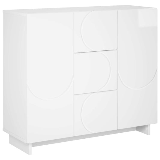vidaXL Sideboard High Gloss White 85.5 x 31 x 75 cm Engineered Wood