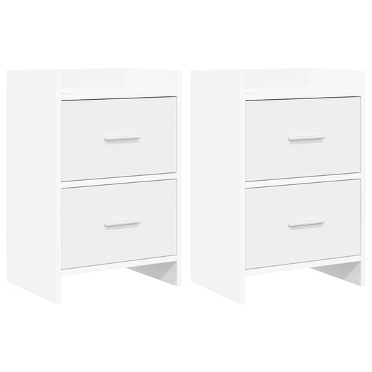 vidaXL Bedside Tables 2 pcs White 40 x 30 x 60 cm Engineered Wood