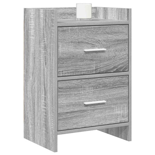vidaXL Bedside Tables 2 pcs Grey Sonoma 40 x 30 x 60 cm