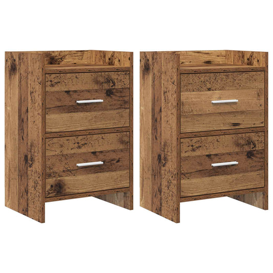 vidaXL Bedside Tables 2 pcs Old Wood 40 x 30 x 60 cm Engineered Wood