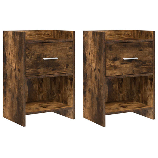 vidaXL Bedside Tables 2 pcs Smoked Oak 40 x 30 x 60 cm Engineered Wood