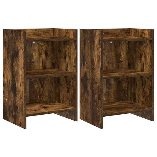 vidaXL Bedside Tables 2 pcs Smoked Oak 40 x 30 x 60 cm Engineered Wood