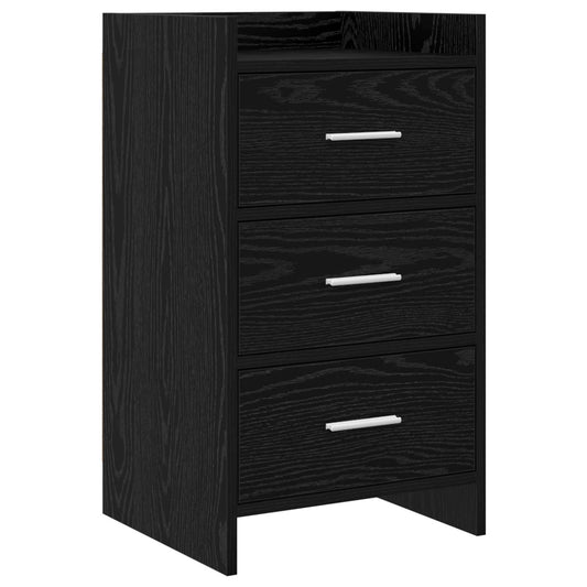 vidaXL Bedside Tables Black Oak 40 x 36 x 70 cm Engineered Wood