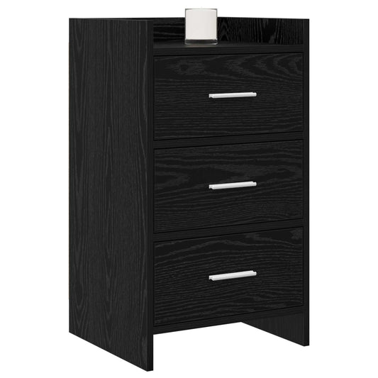 vidaXL Bedside Tables Black Oak 40 x 36 x 70 cm Engineered Wood