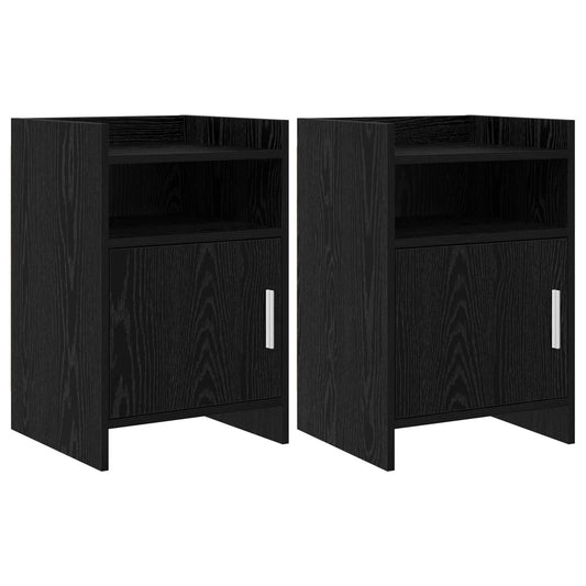 vidaXL Bedside Tables 2 pcs Black Oak 40 x 36 x 60 cm Engineered Wood