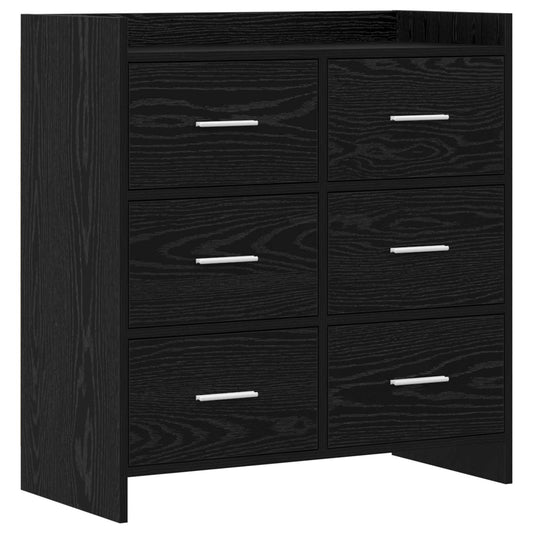 vidaXL Sideboard Black Oak 75 x 33 x 80 cm Engineered Wood